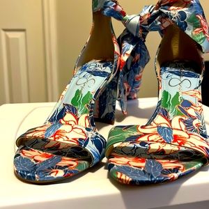 Jessica Simpson  satin ankle tie multicolor